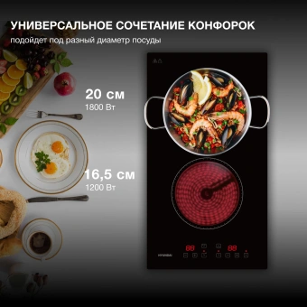 Варочная поверхность Hyundai HHE 3210 BG черный - купить недорого с доставкой в интернет-магазине