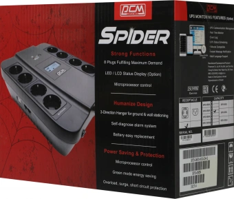 Источник бесперебойного питания Powercom Spider SPD-650N 390Вт 650ВА черный - купить недорого с доставкой в интернет-магазине