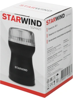 Кофемолка Starwind SGP4421 200Вт сист.помол.:ротац.нож вместим.:40гр черный - купить недорого с доставкой в интернет-магазине