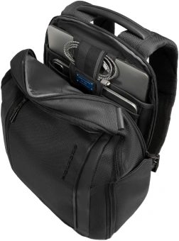 Рюкзак мужской Piquadro Lyss CA6928S143BM/N черный полиэстер/натур.кожа - купить недорого с доставкой в интернет-магазине