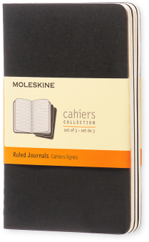 Блокнот Moleskine CAHIER JOURNAL QP311 Pocket 90x140мм обложка картон 64стр. линейка черный (3шт) - купить недорого с доставкой в интернет-магазине