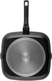 Сковорода-гриль Polaris Monolit 28G квадратная покрытие: антипригарное с керамической крошкой ручка несъемная (без крышки) черный (15264) - купить недорого с доставкой в интернет-магазине