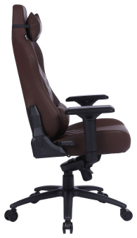 Кресло игровое Cactus CS-CHR-0112BR коричневый эко.кожа с подголов. крестов. сталь - купить недорого с доставкой в интернет-магазине