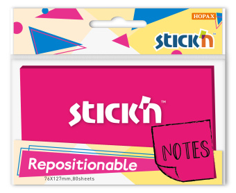Блок самоклеящийся бумажный Stick`n 27079 76x126мм 80лист. 70г/м2 пурпурный неон 1цв.в упак. - купить недорого с доставкой в интернет-магазине