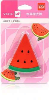 Ластик Deli VP414wat VP414PINK арбуз 54x23x16мм розовый блистер с европодвесом - купить недорого с доставкой в интернет-магазине