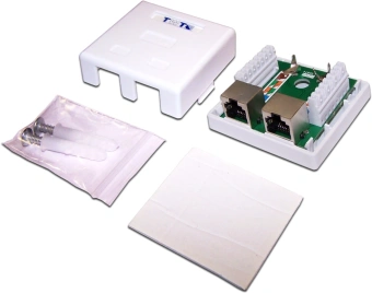 Розетка Lanmaster TWT-SM1-45/S-WH настен.RJ45 1 кат.5E STP бел. - купить недорого с доставкой в интернет-магазине