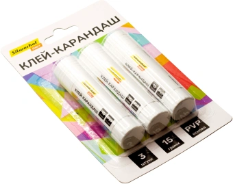 Клей-карандаш Silwerhof Daily 15гр ПВП блистер (упак.:3шт) - купить недорого с доставкой в интернет-магазине