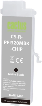 Картридж перезаправляемый струйный Cactus CS-R-PFI320MBK-CHIP PFI-320 черный матовый (260мл) для Canon imagePROGRAF TM-200/200MFP/205/300/300MFP/305/250/255/350/355 с чипом - купить недорого с доставкой в интернет-магазине