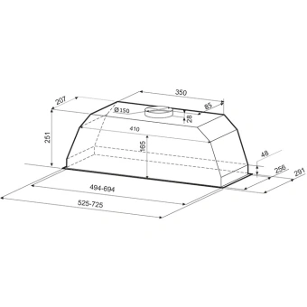 Вытяжка встраиваемая Krona Ameli 600 PB белый управление: кнопочное (1 мотор) - купить недорого с доставкой в интернет-магазине