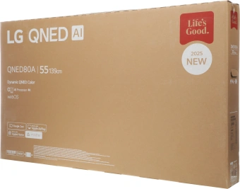 Телевизор LED LG 55" 55QNED80A6A.ARUG черный титан 4K Ultra HD 60Hz DVB-T DVB-T2 DVB-C DVB-S DVB-S2 USB WiFi Smart TV - купить недорого с доставкой в интернет-магазине