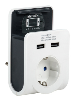 Адаптер-переходник IEK Т-02/01 (1 розетка) белый (блистер) - купить недорого с доставкой в интернет-магазине