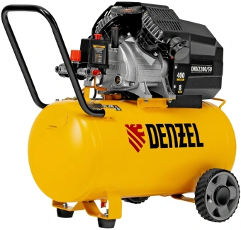 Компрессор поршневой Denzel DKV2200/50,Х-PRO масляный 400л/мин 50л 2200Вт желтый/черный - купить недорого с доставкой в интернет-магазине