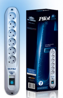 Сетевой фильтр Pilot GL 1.8м (6 розеток) белый (коробка) - купить недорого с доставкой в интернет-магазине