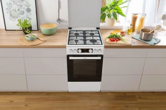 Плита Комбинированная Gorenje GK5C42WF-B белый (металлическая крышка) реш.чугун - купить недорого с доставкой в интернет-магазине