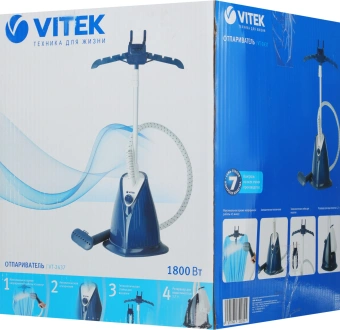 Отпариватель напольный Vitek VT-2437 1800Вт синий - купить недорого с доставкой в интернет-магазине