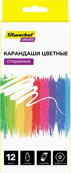 Карандаши цв. Silwerhof Create 3мм шестигран. пластик ассорти 12цв. коробка/европод. ластик - цена, купить или заказать с доставкой в интернет-магазине Карандаши цв. Silwerhof Create 3мм шестигран. пластик ассорти 12цв. коробка/европод. ластик - купить недорого с доставкой в интернет-магазине