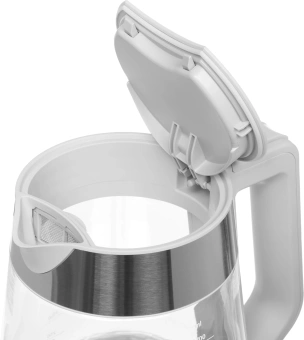 Чайник электрический Haier HK-500 1.7л. 2200Вт серый/белый корпус: стекло/пластик (TD0029955RU) - купить недорого с доставкой в интернет-магазине