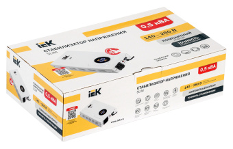 Стабилизатор напряжения IEK Slim 0.5кВА однофазный белый (IVS22-1-D05-09) - купить недорого с доставкой в интернет-магазине