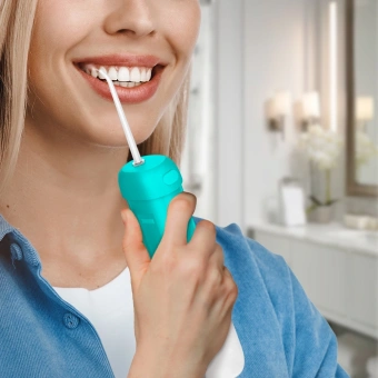 Ирригатор Kitfort КТ-2988 портатив. 2насад. белый/бирюзовый - купить недорого с доставкой в интернет-магазине