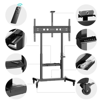 Стойка для телевизора Onkron TS1991 eLift черный 50"-100" макс.120кг напольный наклон - купить недорого с доставкой в интернет-магазине