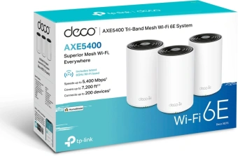 Бесшовный Mesh роутер TP-Link Deco XE75 (DECO XE75(3-PACK)) AXE5400 10/100/1000BASE-TX белый (упак.:3шт) - купить недорого с доставкой в интернет-магазине
