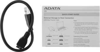 Жесткий диск A-Data USB3.0 2TB AHD650-2TU31-CBK HD650 DashDrive Durable 2.5" черный - купить недорого с доставкой в интернет-магазине