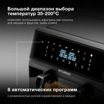 Аэрогриль Hyundai HYF-9089 11л 2400Вт черный - купить недорого с доставкой в интернет-магазине