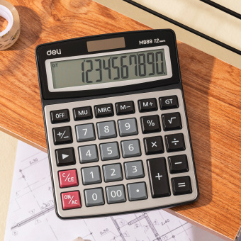 Калькулятор настольный Deli EM889 серебристый 12-разр. - купить недорого с доставкой в интернет-магазине
