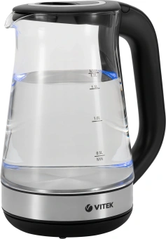 Чайник электрический Vitek VT-1181 1.7л. 2200Вт черный корпус: стекло - купить недорого с доставкой в интернет-магазине