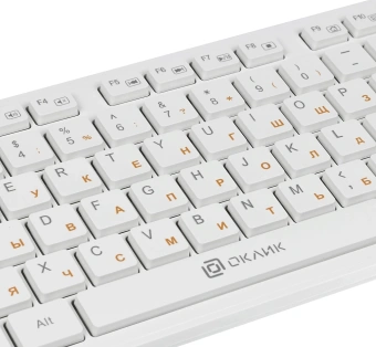 Клавиатура Оклик 500M белый USB slim Multimedia (1061586) кабель 1.5м - купить недорого с доставкой в интернет-магазине