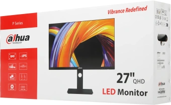Монитор Dahua 27" LM27-P301A черный IPS LED 5ms 16:9 HDMI матовая HAS Piv 1000:1 250cd 178гр/178гр 2560x1440 75Hz DP 2K USB 5.98кг - купить недорого с доставкой в интернет-магазине