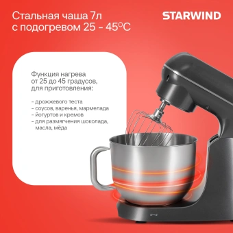 Миксер планетарный Starwind SPM4171 1200Вт серебристый - купить недорого с доставкой в интернет-магазине