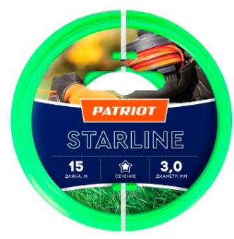 Леска для садовых триммеров Patriot Starline d=3.0мм L=15м (805201066) - купить недорого с доставкой в интернет-магазине