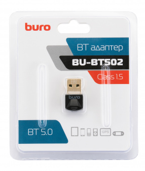 Адаптер USB Buro BU-BT502 Bluetooth 5.0+EDR class 1.5 20м черный - купить недорого с доставкой в интернет-магазине