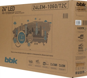 Телевизор LED BBK 24" 24LEM-1060/T2C черный HD 60Hz DVB-T2 DVB-C USB (RUS) - купить недорого с доставкой в интернет-магазине