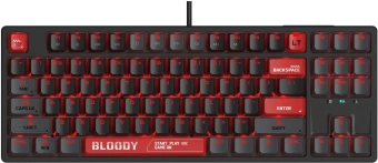 Клавиатура A4Tech AT87 черный/красный USB for gamer LED кабель 1.8м - купить недорого с доставкой в интернет-магазине