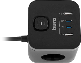 Сетевой удлинитель Buro BU-PC3.1UС-Plus-B 1.5м (3 розетки) черный (коробка) - купить недорого с доставкой в интернет-магазине