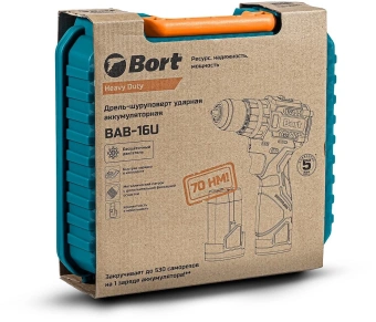 Дрель-шуруповерт Bort BAB-16U аккум. патрон:быстрозажимной (кейс в комплекте) (93414882) - купить недорого с доставкой в интернет-магазине