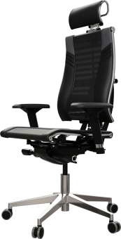 Кресло руководителя Метта Yoga 4DT B2-15D - YM93+Infinity+carbon черный сетка/кожа с подголов. крестов. алюминий хром (комплект 1шт) - купить недорого с доставкой в интернет-магазине