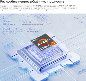 Неттоп Acer Gadget E10 ERBox Ryzen 7 8745HS (3.8) 16Gb SSD512Gb UHDG Windows 11 Pro 2xGbitEth WiFi BT 120W черный (1747236) - купить недорого с доставкой в интернет-магазине