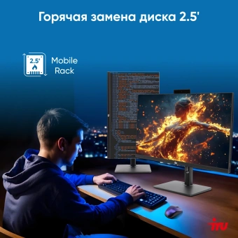 Моноблок IRU 23ID 23.8" Full HD i7 1255U (1.7) 16Gb SSD512Gb CR Windows 11 Professional GbitEth WiFi BT 120W Cam черный 1920x1080 - купить недорого с доставкой в интернет-магазине