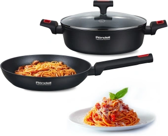 Сковорода Rondell Urban Pro RDA-1987 круглая 28см покрытие: Xylan Plus ручка несъемная (без крышки) черный - купить недорого с доставкой в интернет-магазине