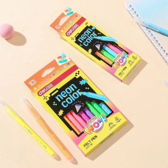 Фломастеры Deli EC177-10 Colorwow круг. пулевидный пиш. наконечник Невентилируемый 10цв. коробка с европодвесом (10шт.) - купить недорого с доставкой в интернет-магазине