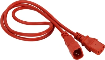 Шнур питания Lanmaster LAN-PP13/14-1.0-RD C13-С14 проводник.:3x0.75мм2 1м 220В 10А (упак.:1шт) красный - купить недорого с доставкой в интернет-магазине