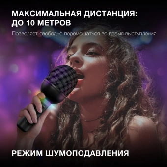 Микрофон беспроводной Hyundai H-MIC101 черный - купить недорого с доставкой в интернет-магазине