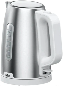 Чайник электрический Braun WK1500WH 1.7л. 2200Вт сталь/белый корпус: металл/пластик - купить недорого с доставкой в интернет-магазине