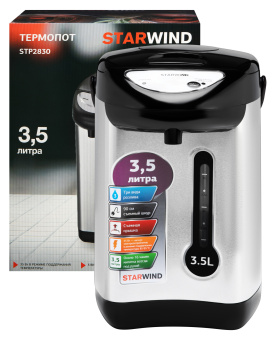 Термопот Starwind STP2830 3.5л. 750Вт серебристый/черный - купить недорого с доставкой в интернет-магазине