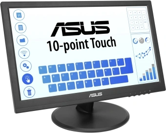 Монитор Asus 15.6" VT169HE черный IPS LED 16:9 HDMI матовая 1000:1 220cd 170гр/170гр 1920x1080 60Hz VGA FHD Touch 1.46кг - купить недорого с доставкой в интернет-магазине