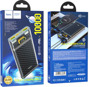 Мобильный аккумулятор Hoco J103 Discovery edition 10000mAh QC/PD 22.5W 5A 2xUSB-A/USB-C серый (J103 DISCOVERY EDITION GRAY) - купить недорого с доставкой в интернет-магазине