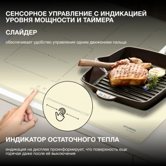 Индукционная варочная поверхность Hyundai HHI 6786 BE бежевый - цена, купить или заказать с доставкой в интернет-магазине Индукционная варочная поверхность Hyundai HHI 6786 BE бежевый - купить недорого с доставкой в интернет-магазине